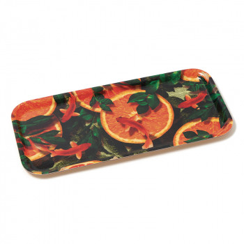 Gangzai rectangular Tray, Koikoi Juice paint Lacquer multicolor, side